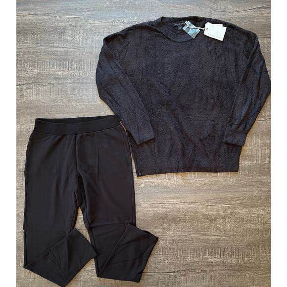 Barefoot Dreams Women's CozyChic Lite Pullover w/ Straight Leg Pant Set, Blk, XS - Picture 2 of 14